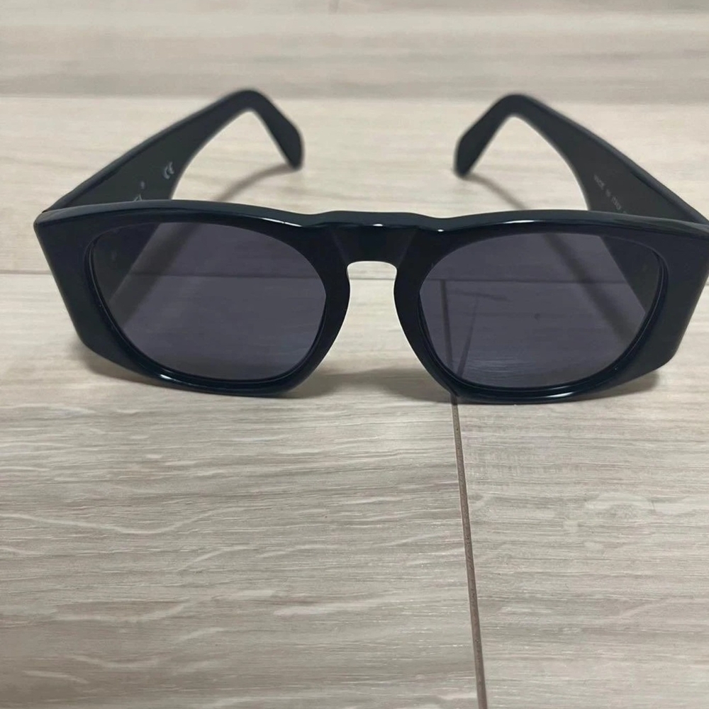 Vintage CHANEL Sunglasses Matelasse Coco Mark Gold Black